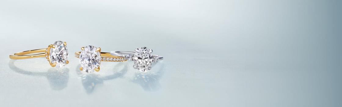 Moissanite engagement rings.