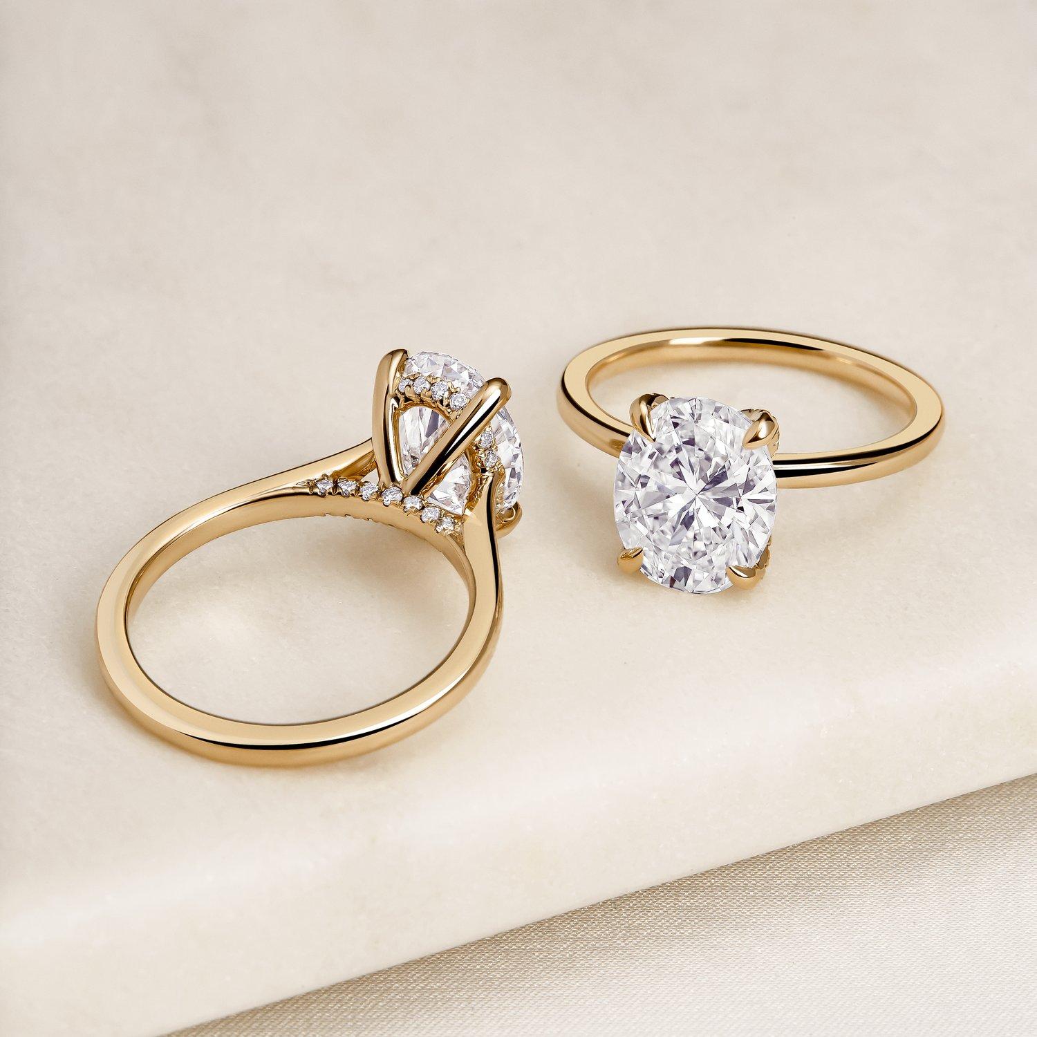 Moissanite engagement rings.