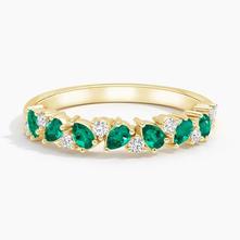 Olivetta Lab Emerald and Diamond Ring