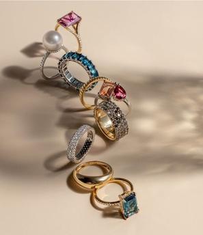 Assortment of gemstone fashion rings