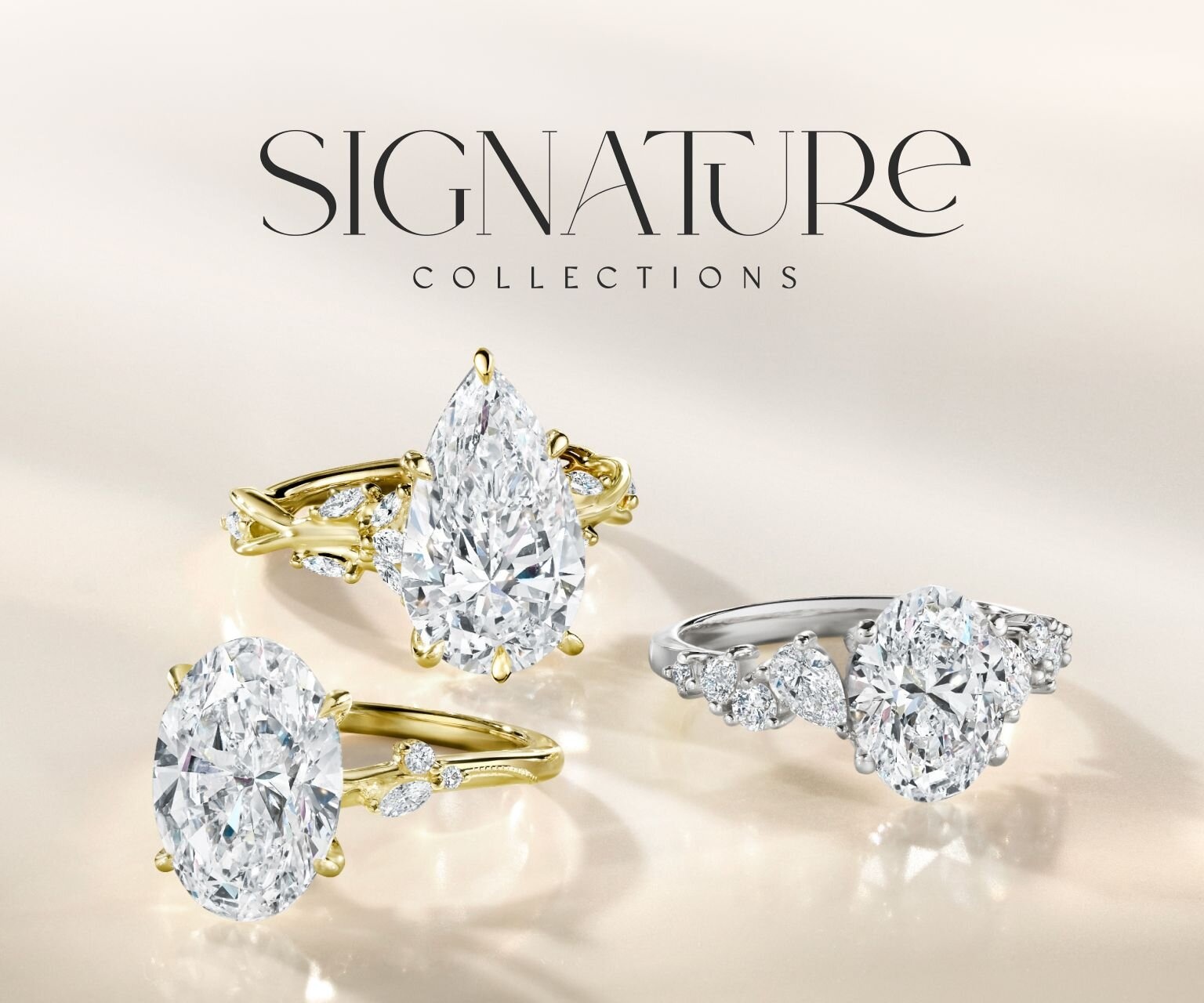 Assortment of engagement rings from our Signature Collections.