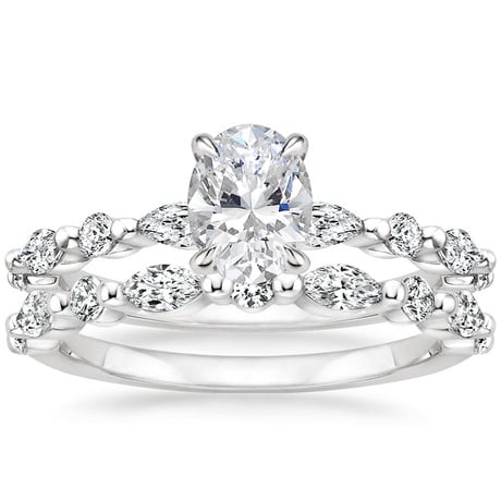 18K White Gold Versailles Diamond Bridal Set (3/4 ct. tw.)