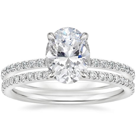 18K White Gold Demi Diamond Ring with Luxe Ballad Diamond Ring