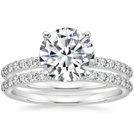 18K White Gold Petite Shared Prong Bridal Set (1/2 ct. tw.)