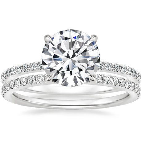 18K White Gold Demi Diamond Ring with Luxe Ballad Diamond Ring