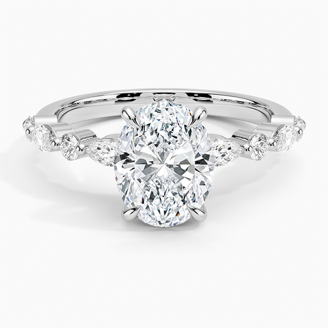 Round and Marquise Engagement Ring