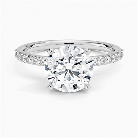 Petite Diamond Engagement Ring - Shared Prong