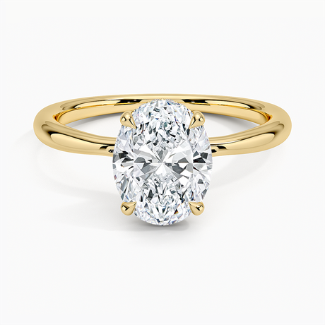 Freesia Hidden Halo Engagement Ring - Tapered Band