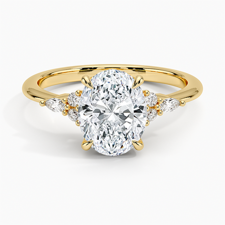 Nadia Engagement Ring With Side Stones - Cluster Accent Ring