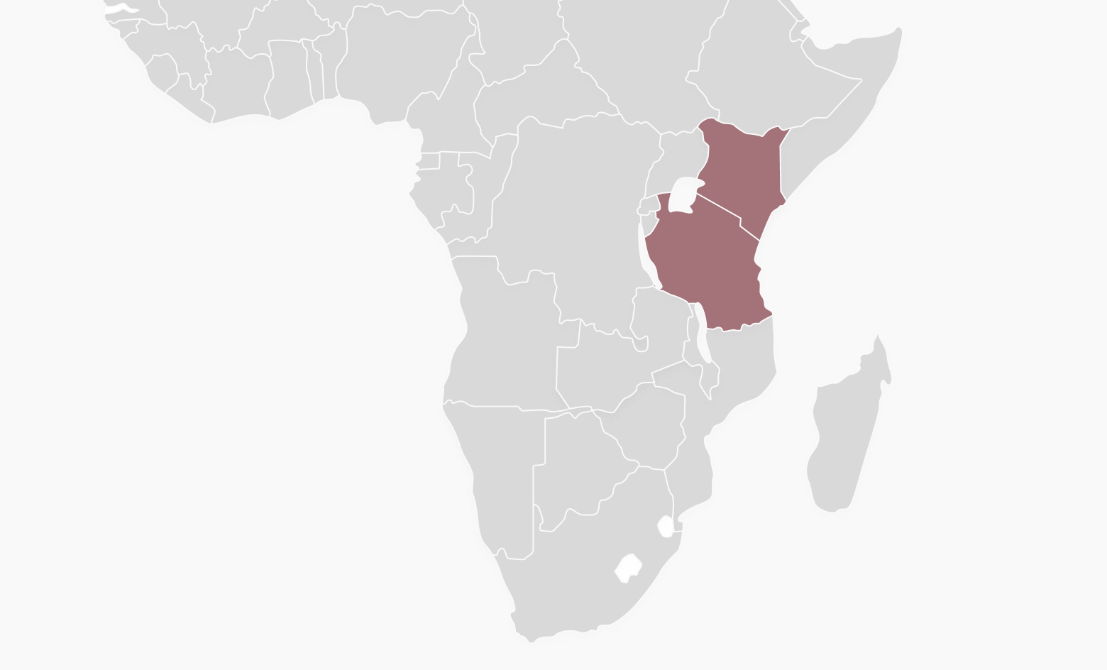 Map of Tanzania & Kenya